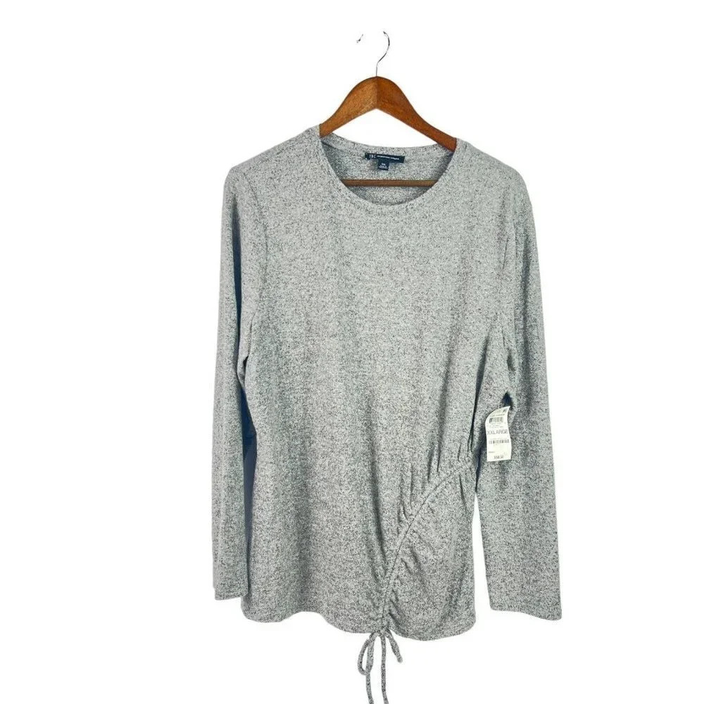 NWT INC International Concepts Size XXL Soft Gray Pullover Top Metallic Shimmer
